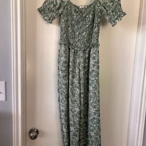 Miami Green Puff Sleeve Maxi Sundress
